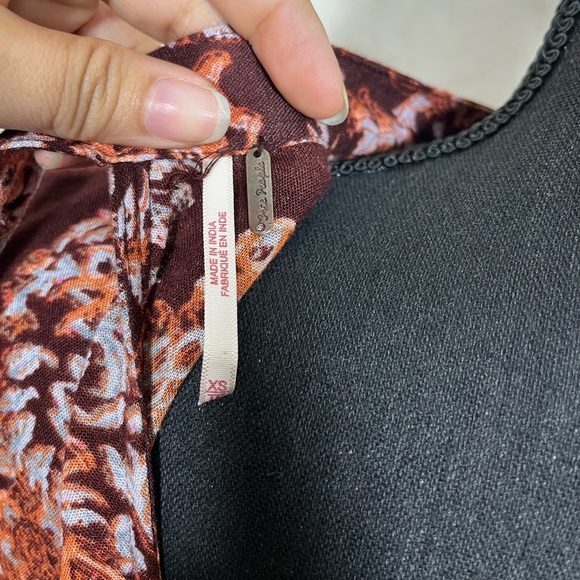 Free People BOHEMIAN Maroon Long Bell Sleeve Mini Dress Size XS - Picture 9 of 9